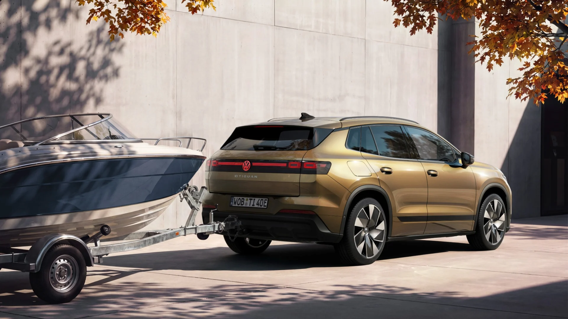 Volkswagen id tiguan anhaengelast bootstrailer heckansicht